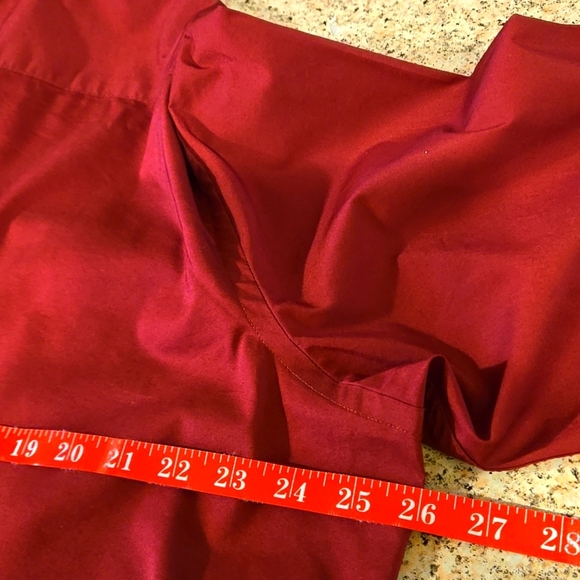 Mix & NY Slim Fit Dress Shirt Burgundy Button Down Long Sleeve Men size XXL - Picture 6 of 11